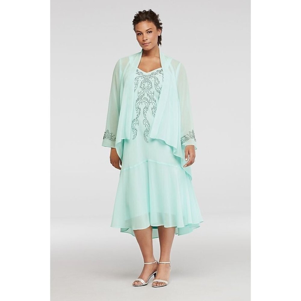 R&M Richards mint green 2 piece hi-low sz 14 NWT* USA